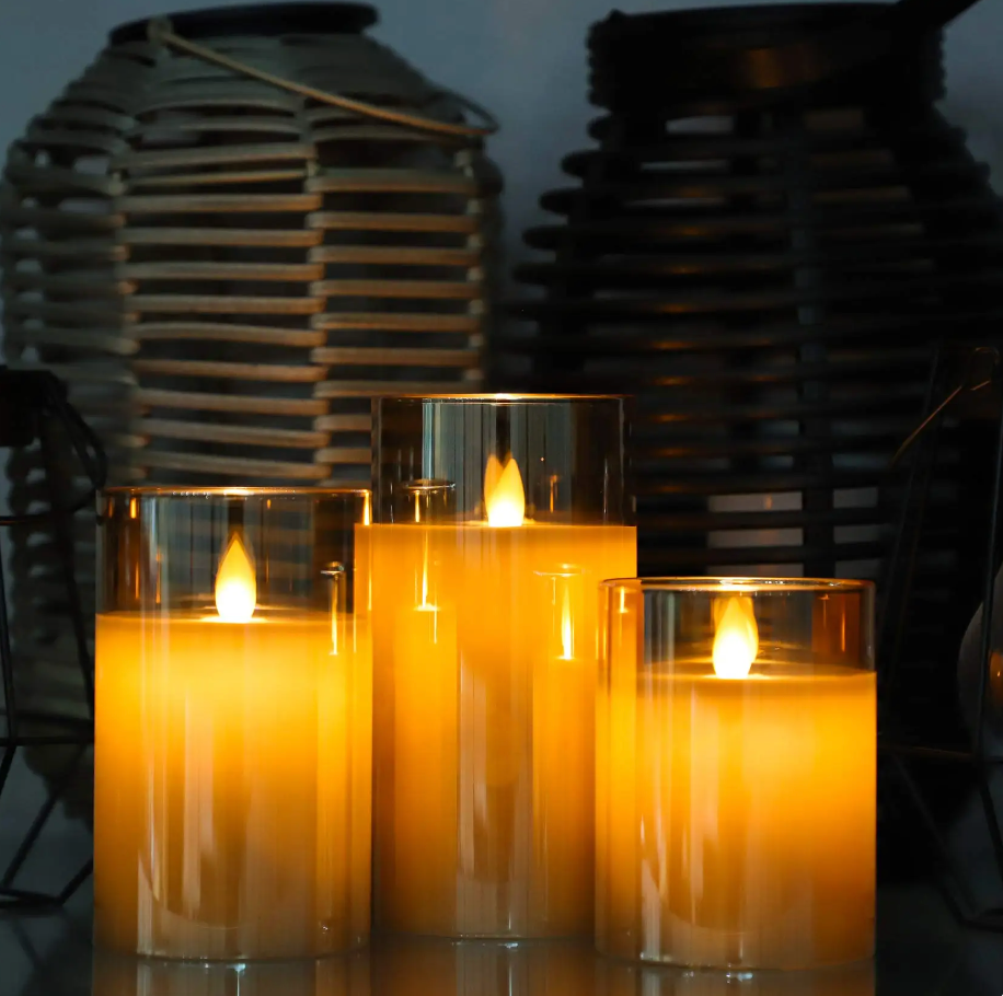 Flameless Candle Polypropylene 4–6 in Remote Control LED Decorative Home Ambiance Set | Thomler