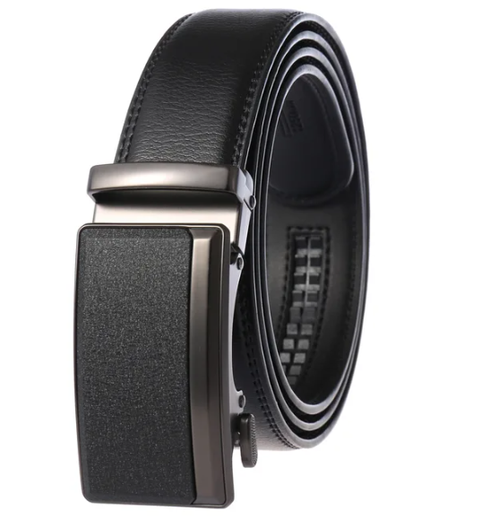 Ratchet Belt for Men 1.4 In Wide Genuine Cowhide Leather Automatic Buckle No Hole Adjustable Dress Belt for Office Business Formal Suits | Thomler