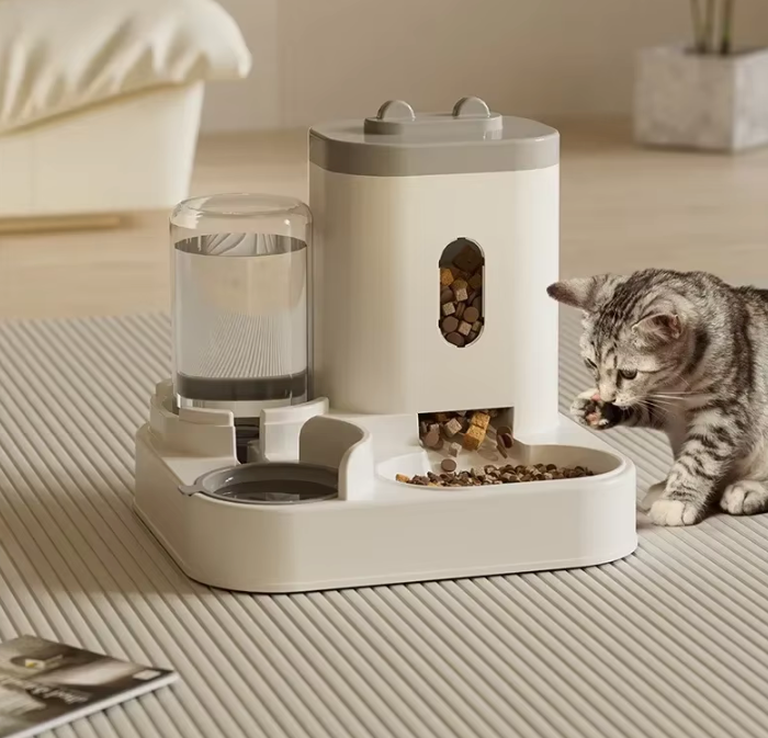 Pet Feeder 2300 ml Food Capacity With 1.0 L Water Dispenser For Cats Small Dogs Automatic Feeding Station Hydration Bowl | Thomler