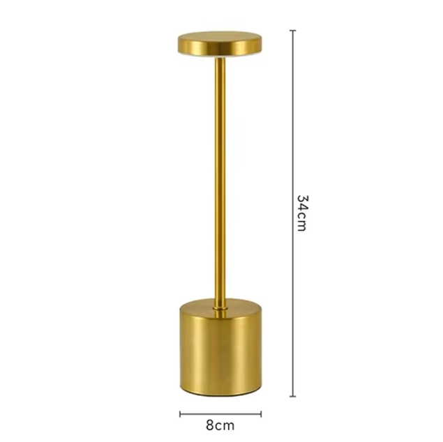 Table Lamp Aluminium 34.0 cm USB Rechargeable Bedroom Restaurant Touch Dimmable Wireless LED Nightstand Desk Light | Thomler
