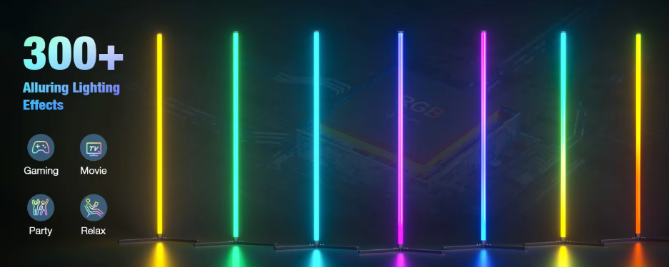 Color-Changing Floor Lamp with Music Sync & App Control – Modern RGB LED Standing Light for Living Room, Bedroom & Gaming Setup | Thomler