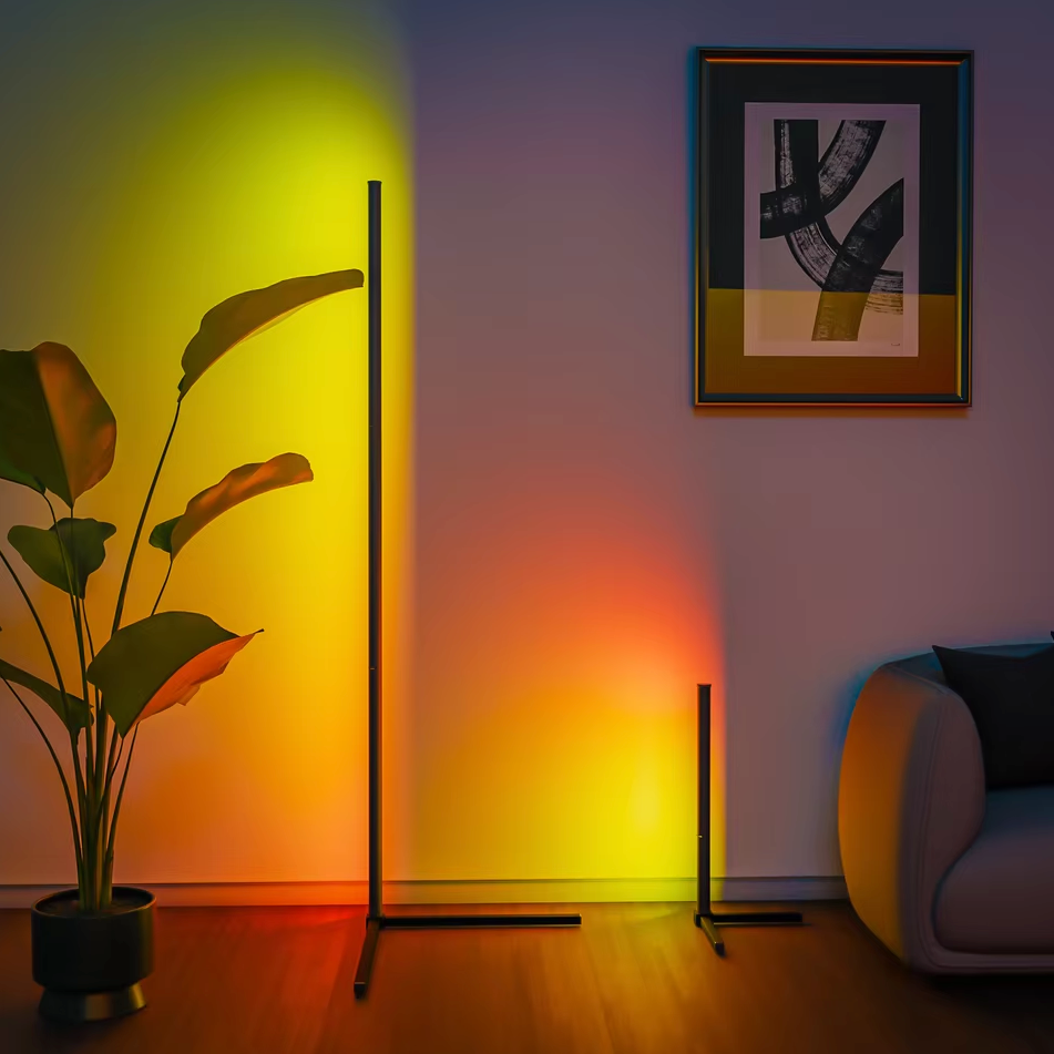 Color-Changing Floor Lamp with Music Sync & App Control – Modern RGB LED Standing Light for Living Room, Bedroom & Gaming Setup | Thomler