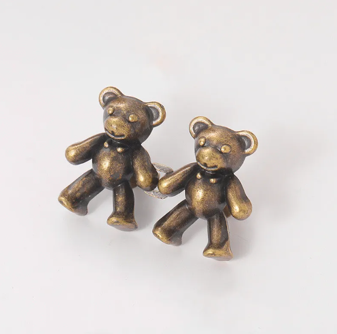 Adjustable Waist Clip Pin with Bear Design for Jeans Dresses Pants Quick Cinch No-Sew Removable Clothing Fastener Alloy | Thomler