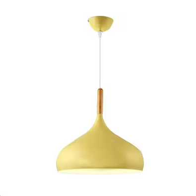 Pendant Light Aluminium 24.0 cm Wooden Accent Dining Room Kitchen Island Scandinavian Hanging Ceiling Lamp Adjustable Cord | Thomler