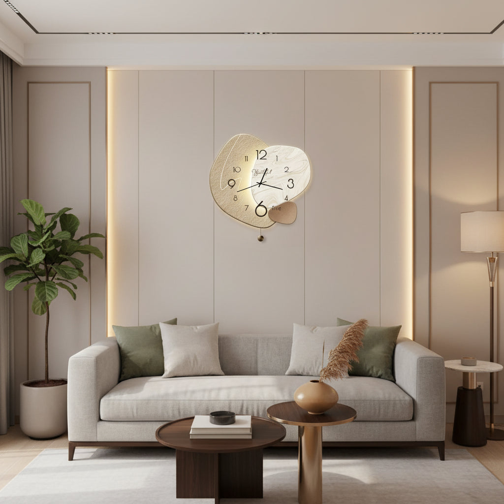 Round Silent Quartz Timepiece – Modern Home Accent for Bedrooms & Common Areas | Thomler