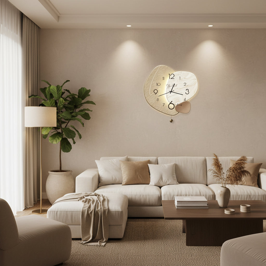 Round Silent Quartz Timepiece – Modern Home Accent for Bedrooms & Common Areas | Thomler
