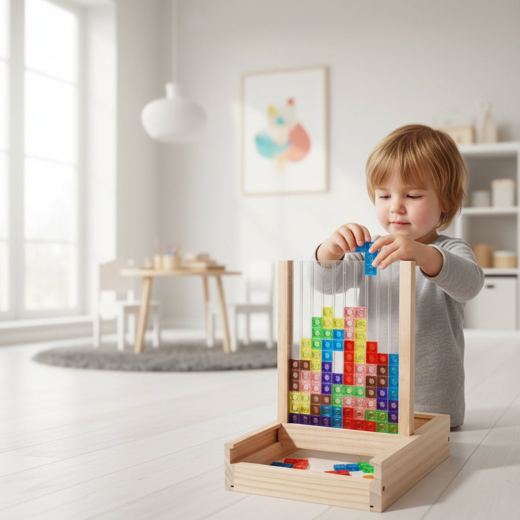 Puzzle Board Wooden Colour Blocks Family Logical Thinking Educational Game Storage Tray | Thomler