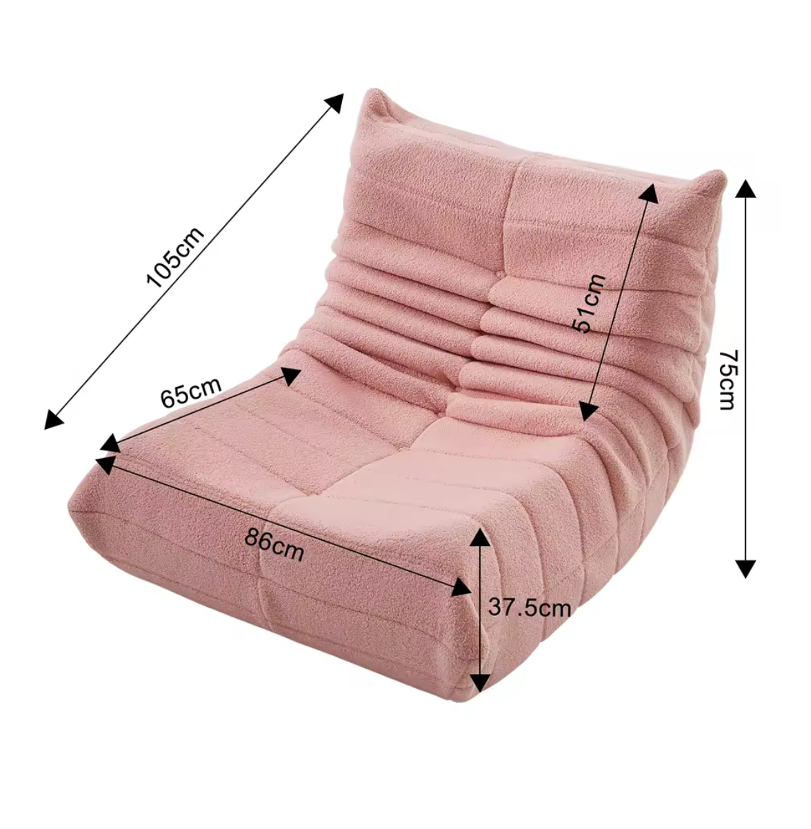 Beanbag Sofa Velvet 86.0 cm Green Living Room Lounge Chair Memory Foam Reading Gaming Bedroom Seating | Thomler