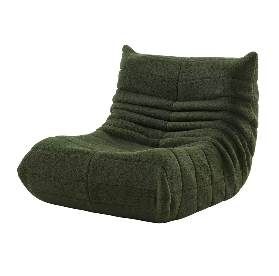 Beanbag Sofa Velvet 86.0 cm Green Living Room Lounge Chair Memory Foam Reading Gaming Bedroom Seating | Thomler
