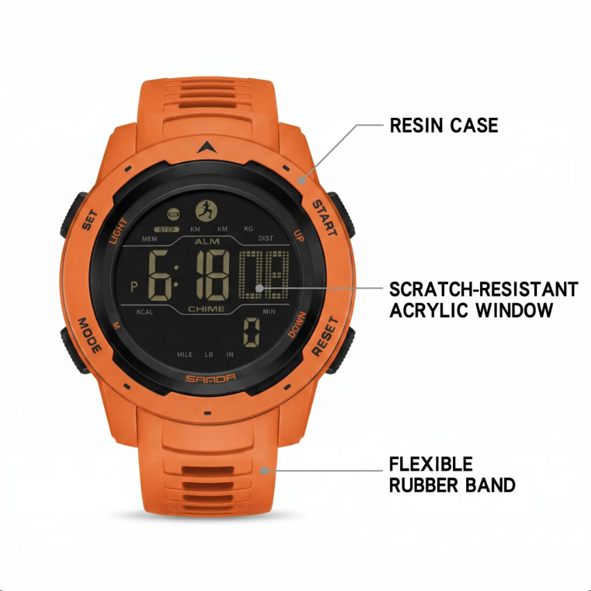 Step Tracking Sport Watch with Water Resistance for Running & Outdoor Activities | Thomler