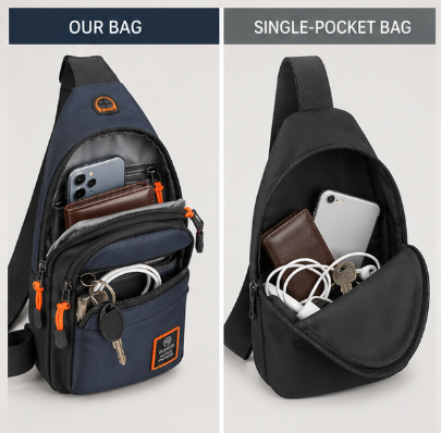 Compact Crossbody Bag with Organized Compartments & Weather-Resistant Shell for Daily Commute | Thomler