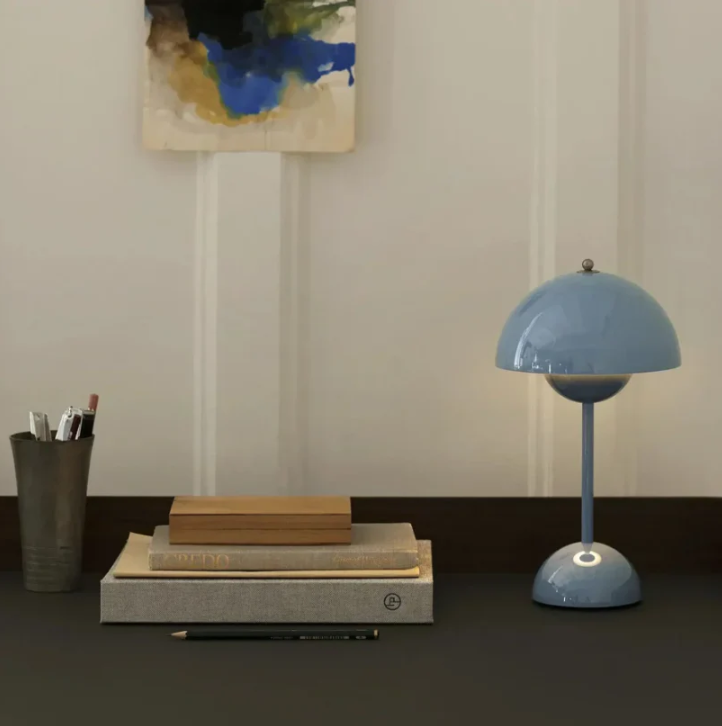 Table Lamp Metal Touch Control Three Level Dimming Blue Bedroom Desk Reading Light Scandinavian LED | Thomler