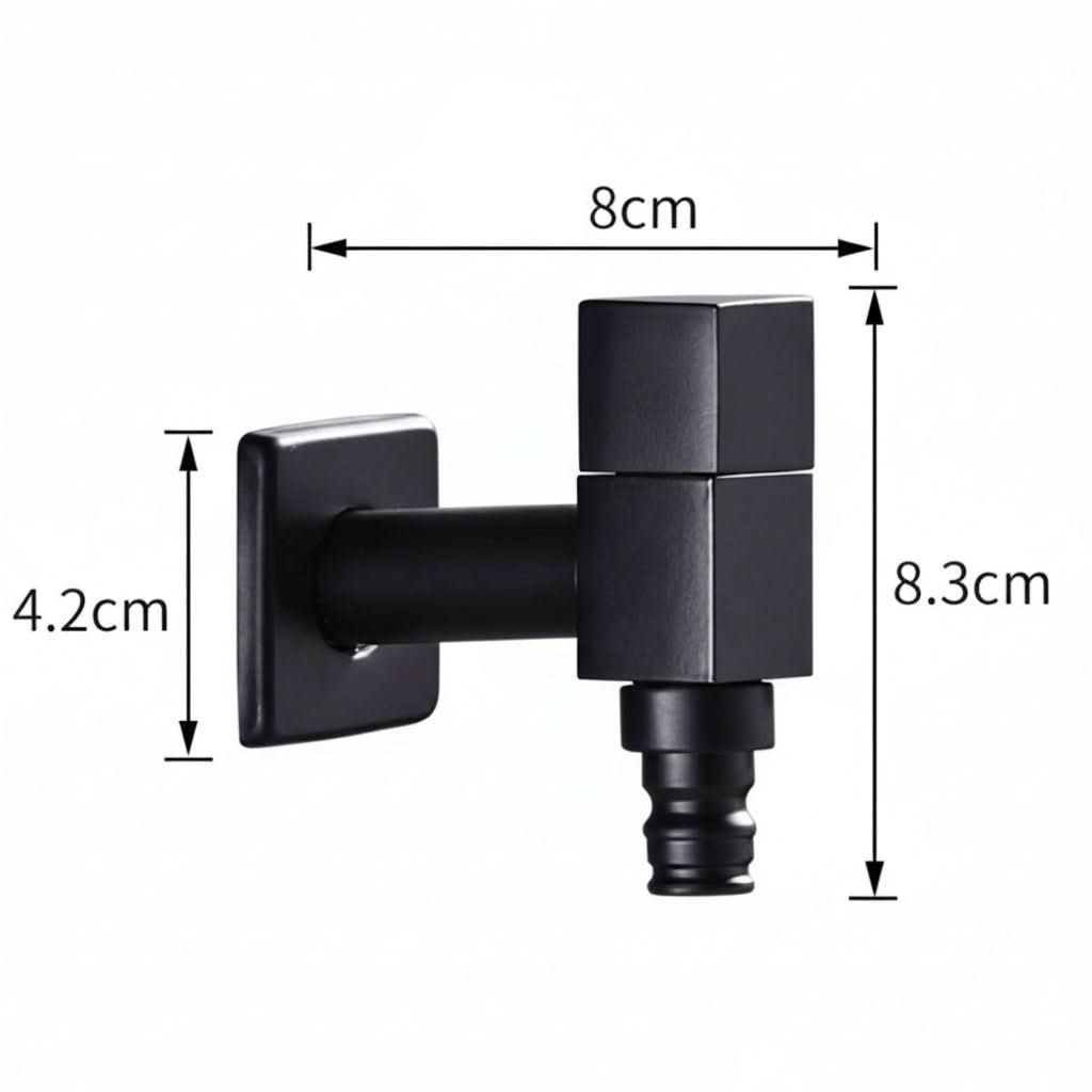 Wall-Mount Single Handle Faucet in Black Finish for Indoor & Outdoor Sinks | Thomler