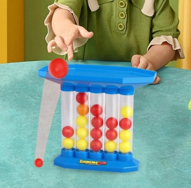 Desktop Tabletop Skill Game for Kids & Adults - 4-in-a-Row Strategy Challenge with Ball Launcher - Indoor Family Activity Game for 2 Players | Thomler