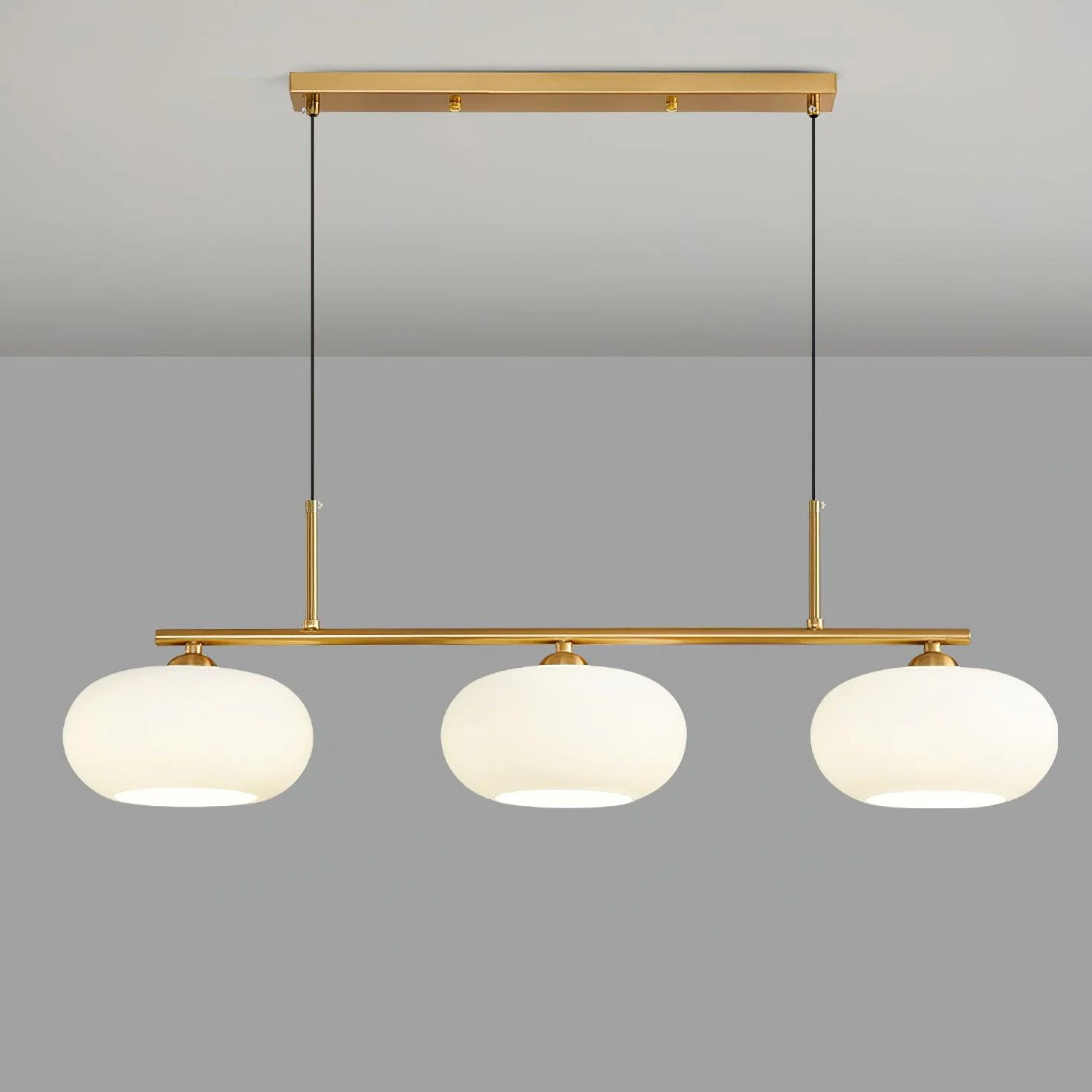 Pendant Light Glass Metal 18.0 cm 3-Head Adjustable Kitchen Island Dining Room Ceiling Lamp | Thomler