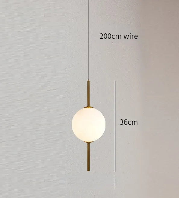 Glass Globe Hanging Light Fixture with Multiple Configurations for Dining Room Kitchen Island Bedroom Contemporary Suspended Ceiling Lamp | Thomler