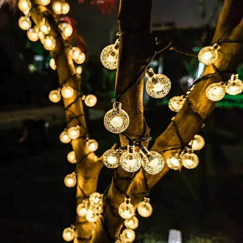 Globe Orb LED String Lights Weatherproof Outdoor Decorative Strand Patio Yard Holiday Party Illumination Solar Powered | Thomler