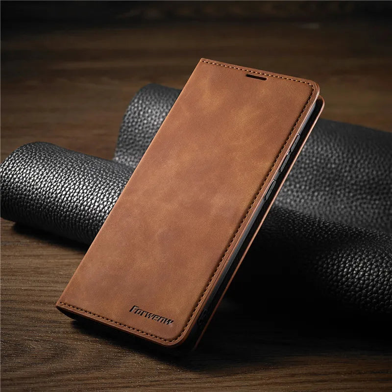 Magnetic Leather Flip Case for iPhone with Snap Closure and Full Body Protection for Daily Use | Thomler