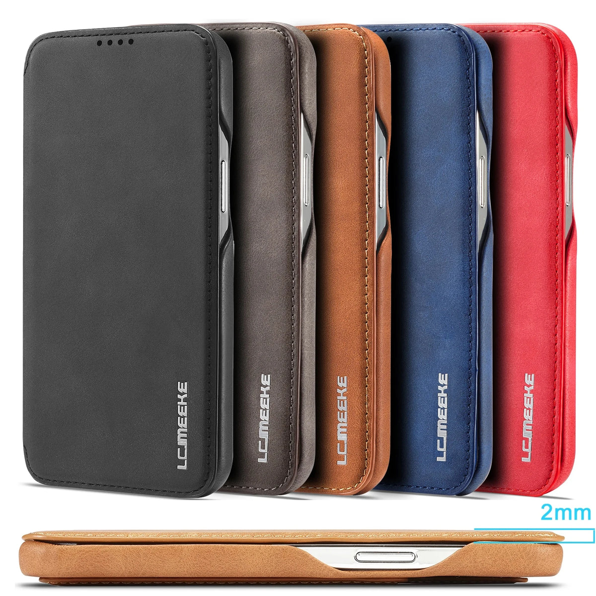 Leren flip wallet telefoonhoesje voor iPhone 18 17 16 Pro Max Air 14 15 13 12 Mini 11 Pro XS Max XR 8 7 Plus SE met kaartsleuf en boekentas