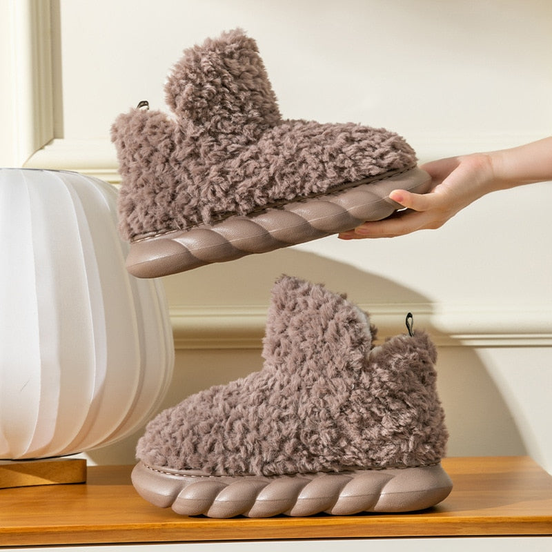 Women's Plush Memory Foam House Slippers with Non-Slip Sole for Indoor Comfort – Cozy Fleece Bedroom Footwear for Winter | Thomler