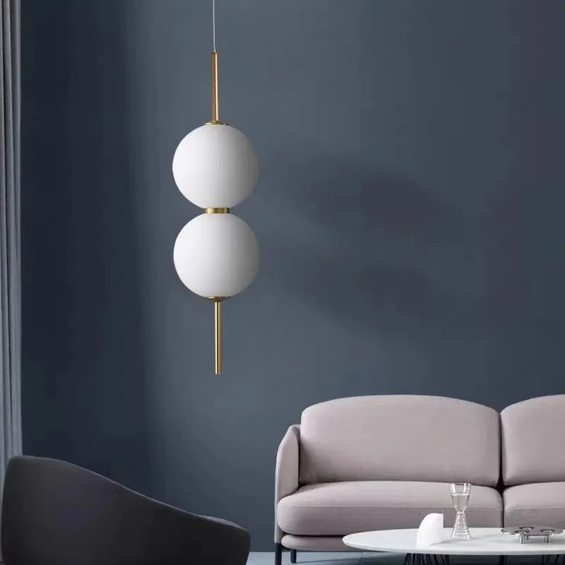 Glass Globe Hanging Light Fixture with Multiple Configurations for Dining Room Kitchen Island Bedroom Contemporary Suspended Ceiling Lamp | Thomler