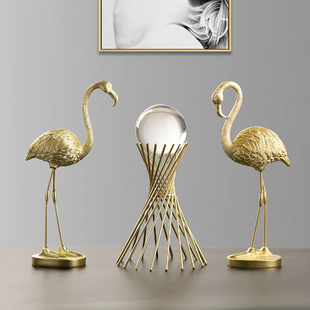 Resin Flamingo Figurine Modern Home Decor Sculpture for Shelf Display Living Room Accent Piece Office Desktop Tropical Bird Statue | Thomler