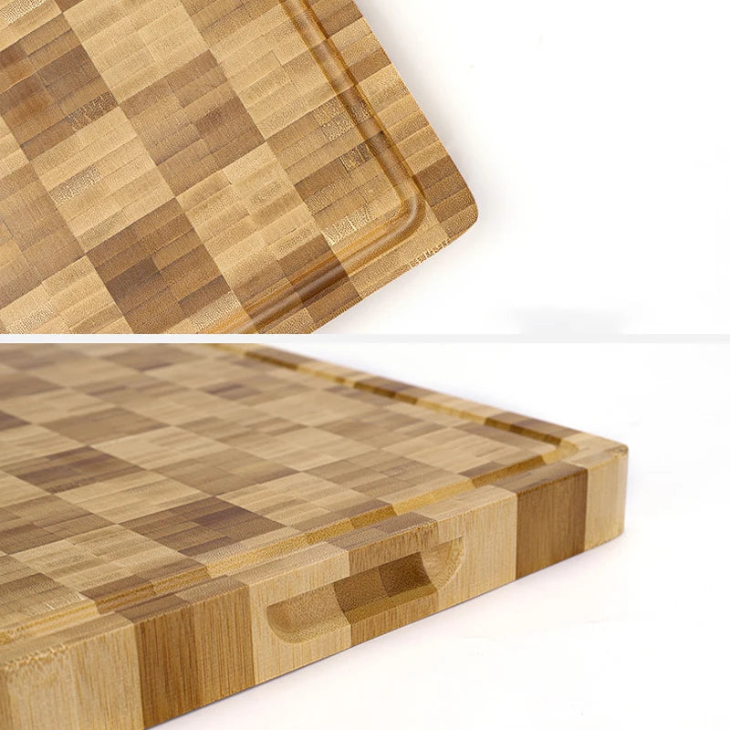 Reversible Bamboo Cutting Board with Drip Groove for Meat, Vegetables & Fruit – Butcher Block Surface | Thomler