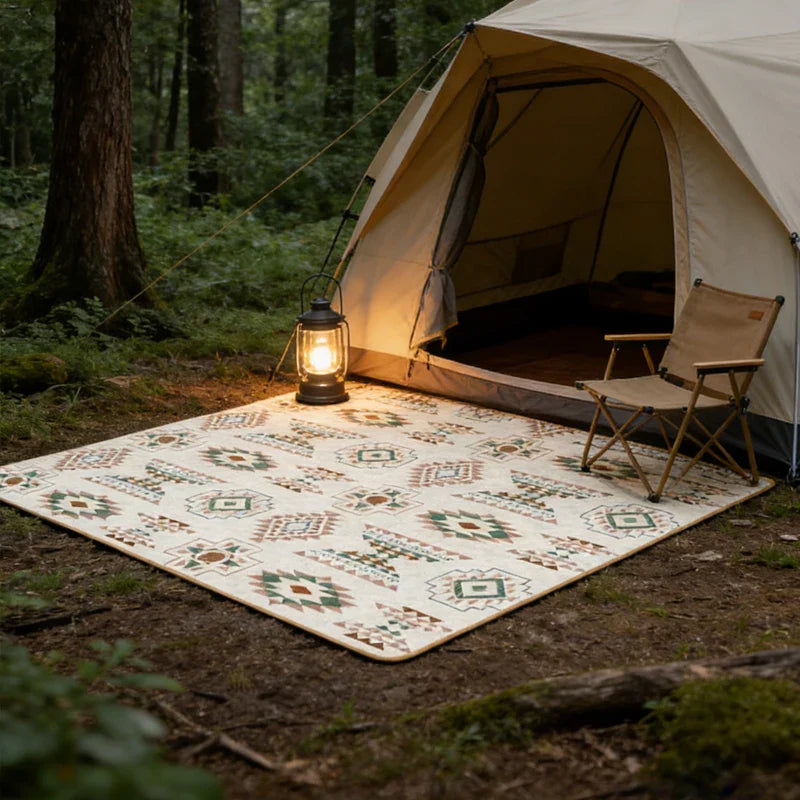 Picnic Mat Oxford Fabric 200.0 x 300.0 cm Bohemian Outdoor Camping Garden Beach Rollable Rug With Carry Strap | Thomler