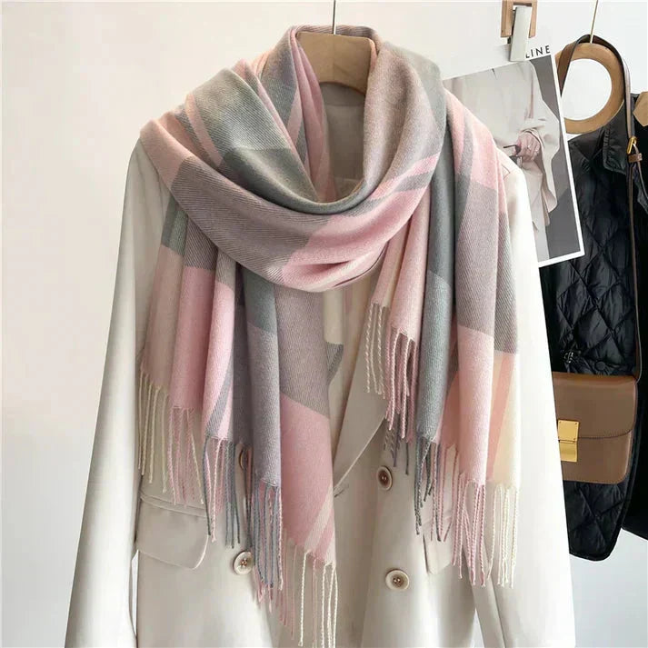 Plaid Square Scarf for Women – Soft Fabric Winter Wrap 35 x 35 Inches Neck Accessory for Cold Weather & Layering Outfits | Thomler