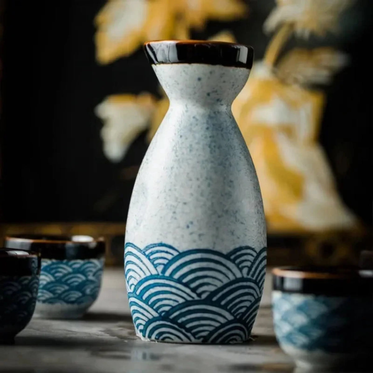 Ceramic Sake Serving Set with Carafe & Cups – Traditional Japanese Drinkware for Home Entertaining | Thomler