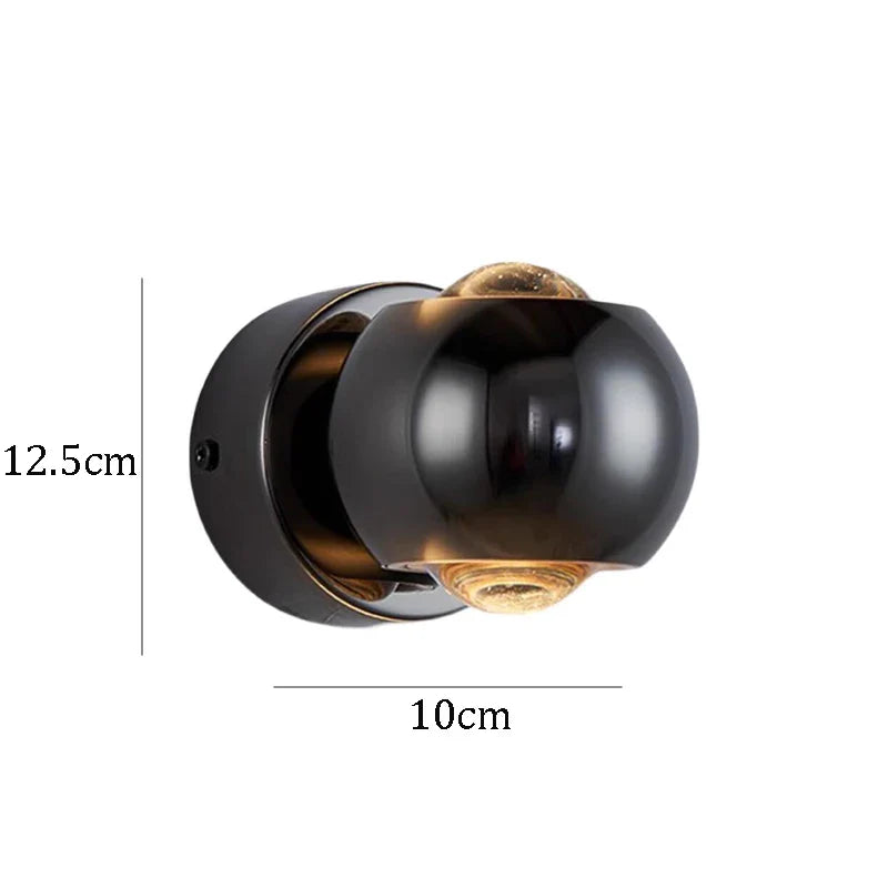 Contemporary Copper LED Wall Sconce Up Down Light for Entryway Hallway Bedroom Bathroom Gold Black Chrome | Thomler