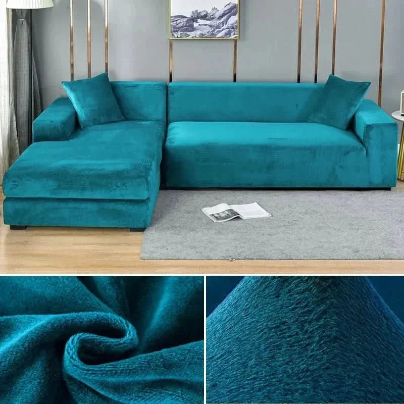 Stretch Velvet Couch Cover – Luxurious Furniture Protector for Living Room | Thomler