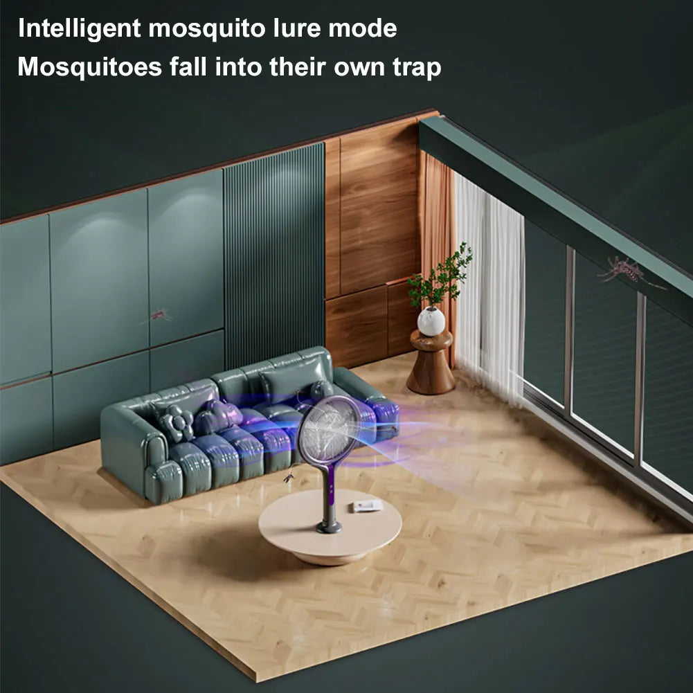 Telescoping Electric Bug Zapper with LED Camping Light & Rotating Head – 2-in-1 Rechargeable Insect Swatter for Indoor & Outdoor Use | Thomler