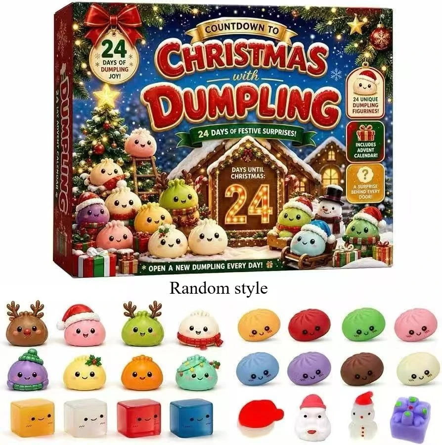 24-Day Holiday Countdown Calendar Plush Toy – Surprise Gift Box Christmas Advent Set for Desk Décor & Festive Cheer | Thomler