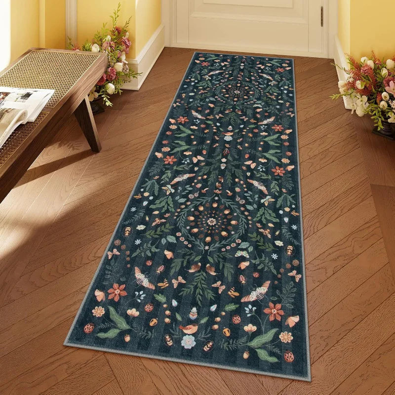 Geometric Print Runner Rug for Hallways – Slip-Resistant Extra Long Entryway Floor Mat | Thomler