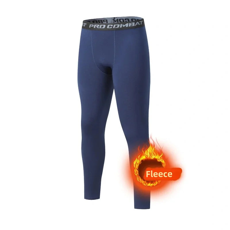 Fleece-Lined Compression Leggings for Men – Cold-Weather Base Layer Tights for Work & Outdoor Activities | Thomler
