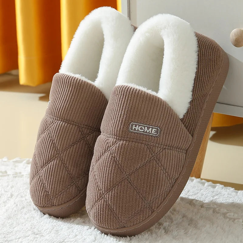 Plush Faux Fur House Slippers – Cozy Indoor Slide-On for Women & Men, Cushioned Footbed, Non-Slip Rubber Sole for Winter Loungewear | Thomler