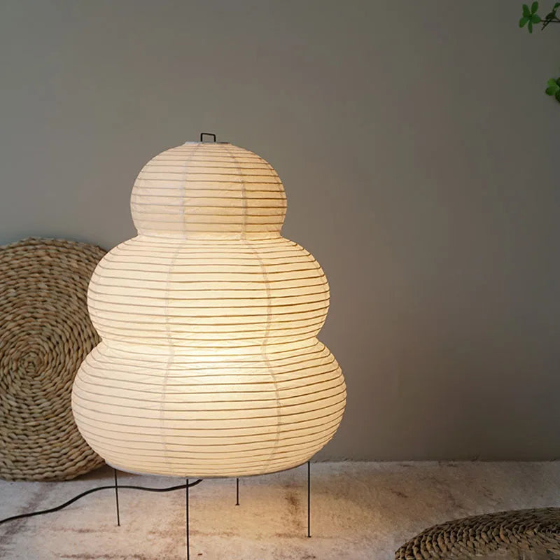 Paper Shade Standing Lamp with Metal Base – Warm Diffused Light for Living Room & Bedroom – Plug-In E27 Socket | Thomler