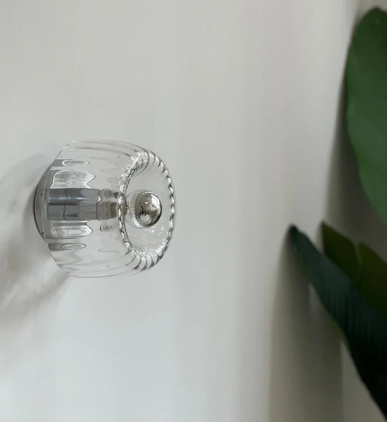 Wall Lamp Glass Shade 16.0 cm Gold Accent Hallway Bedroom Ambient Lighting Scandinavian Bauhaus Wall Light | Thomler