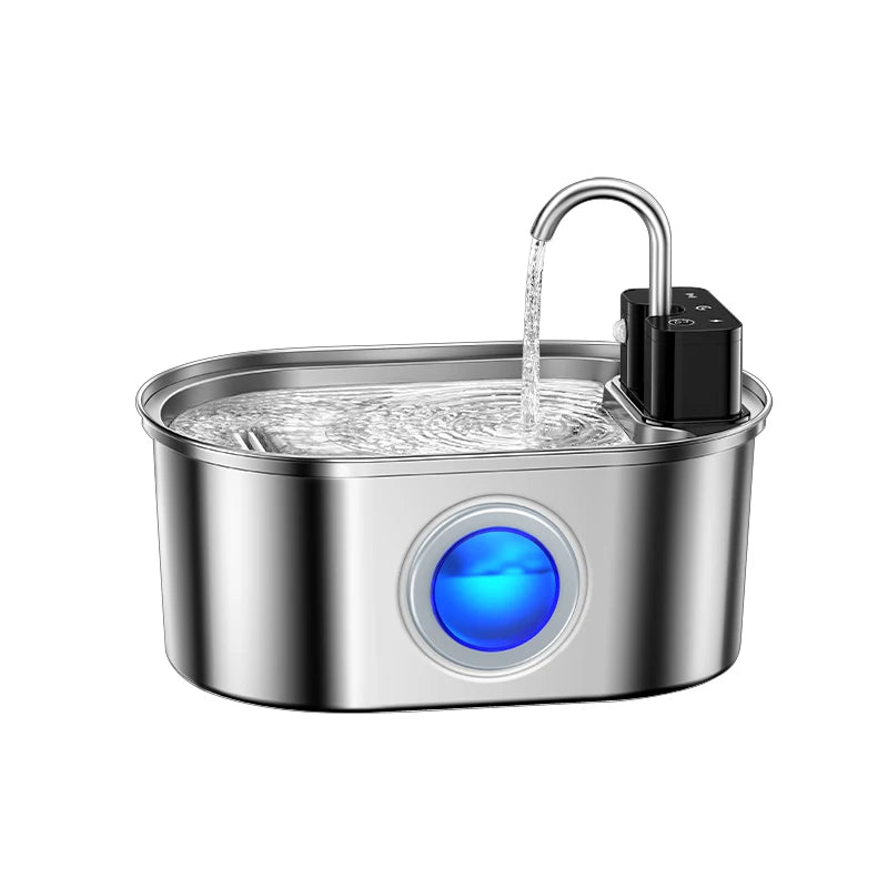 Rechargeable Motion-Sensing Pet Drinking Fountain – Stainless Steel Bowl with Filter System for Cats & Dogs – 3.2L Capacity – 4000mAh | Thomler