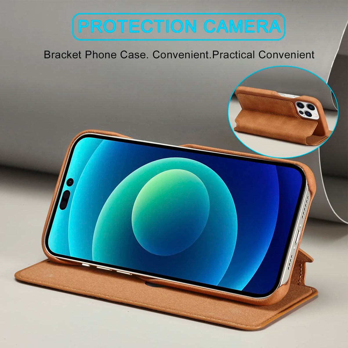Folio Case for iPhone with Card Slots & Magnetic Closure – Faux Leather Flip Cover for iPhone 16, 15, 14, 13, 12, 11, Pro Max, Mini, XS | Thomler