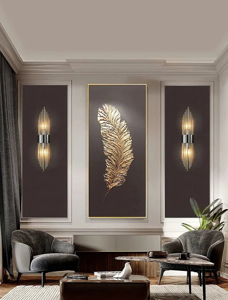 Dual-Direction Crystal Wall Sconce with Gold-Plated Finish for Bedroom & Hallway Accent Lighting | Thomler