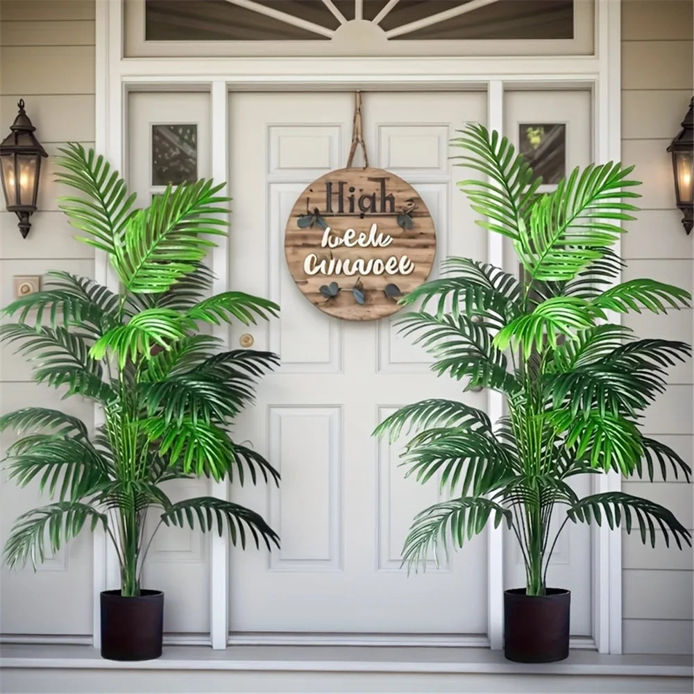 Artificial Palm Tree Plastic 90.0 cm Set Of 2 Indoor Outdoor Tropical Floor Plant Decor | Thomler