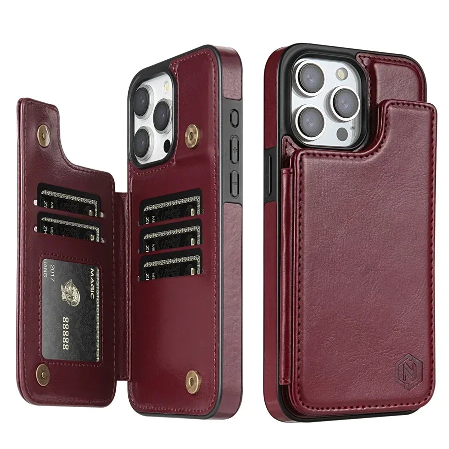 Folio Wallet Case with RFID Protection & Magnetic Closure for iPhone 16 Pro Max, 15 Plus, 14, 13, 12, 11, SE, XR, XS, 8, 7 | Thomler