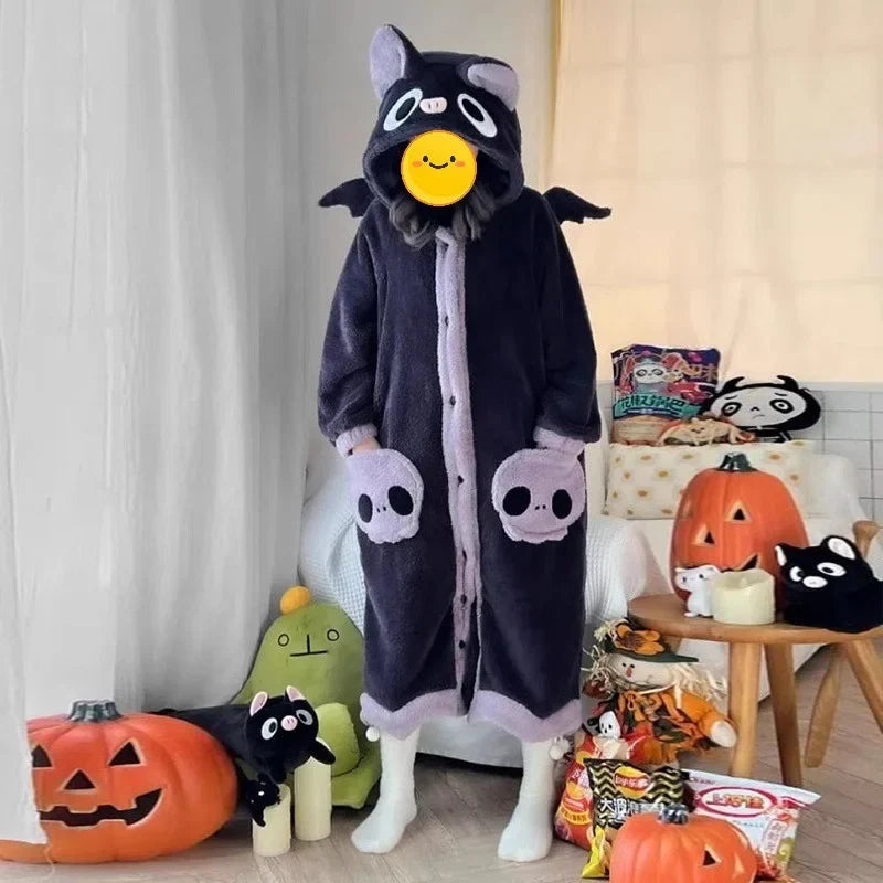 Animal Hooded Wearable Blanket Pajamas – Plush Fleece Full-Body Loungewear for Cozy Nights & Lazy Days | Thomler