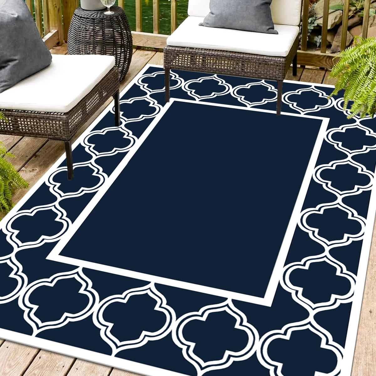 Reversible Polypropylene Outdoor Rug – Waterproof Woven Patio Mat for Deck, Garden & Picnic Use | Thomler