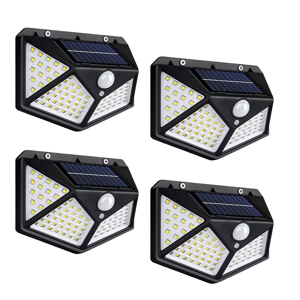 Motion-Activated Solar Security Light with 100 LEDs for Outdoor Walls | Thomler