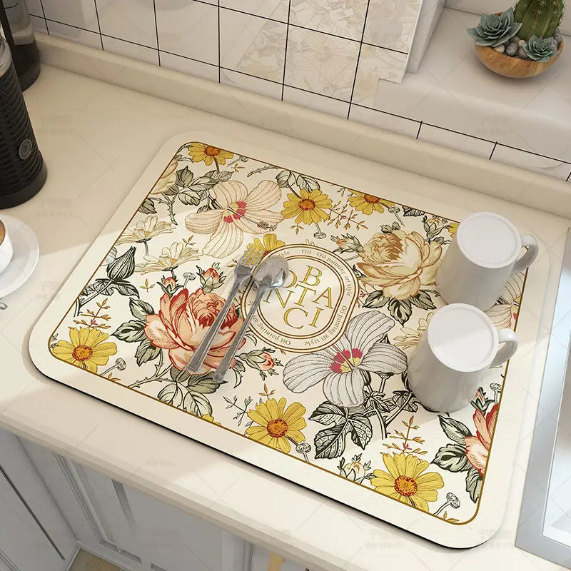 Microfiber Kitchen Mat Non-Slip Water Absorbent Runner for Sink Floor Stove Area Home 20x24 Inch Fast Dry Washable | Thomler