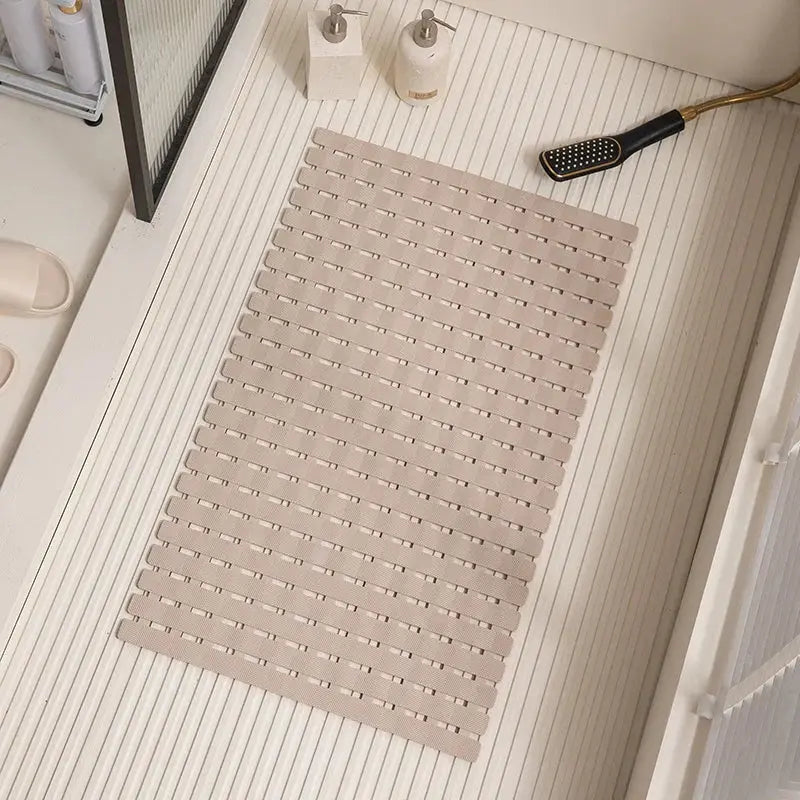 Textured Silicone Shower Mat with Suction Grip | Anti-Slip Bathroom Floor Cover for Tubs and Stalls | Drainage Design for Safety | Thomler