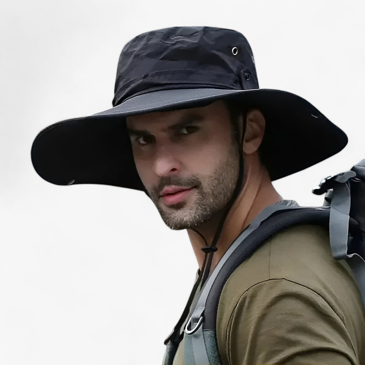 Wide-Brim Sun Hat with Mesh Ventilation & Adjustable Chin Strap for Men & Women – Lightweight Foldable Design for Hiking, Fishing, Beach & | Thomler